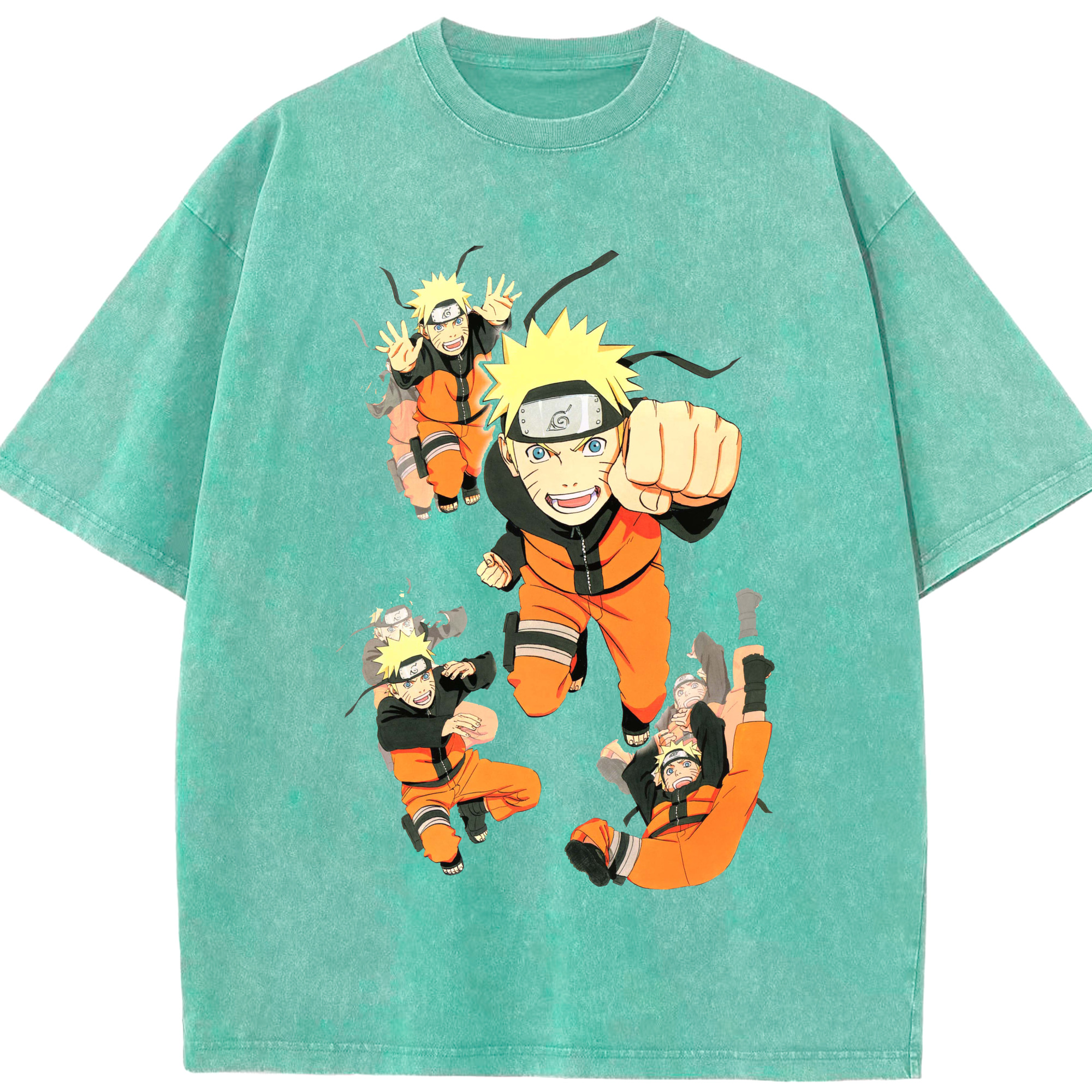 （画像用） NARUTO -ナルト- うずまき ナルト Uzumaki Naruto 綿100% ヴィンテージ風 半袖Tシャツ（フロントプリント）